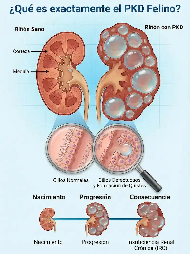 ¿Qué es exactamente el PKD Felino?
